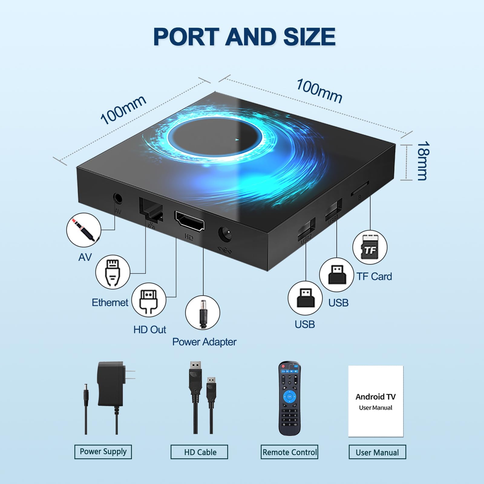 Android TV Box 2025, Android 10.0 TV Box 4GB RAM 32GB