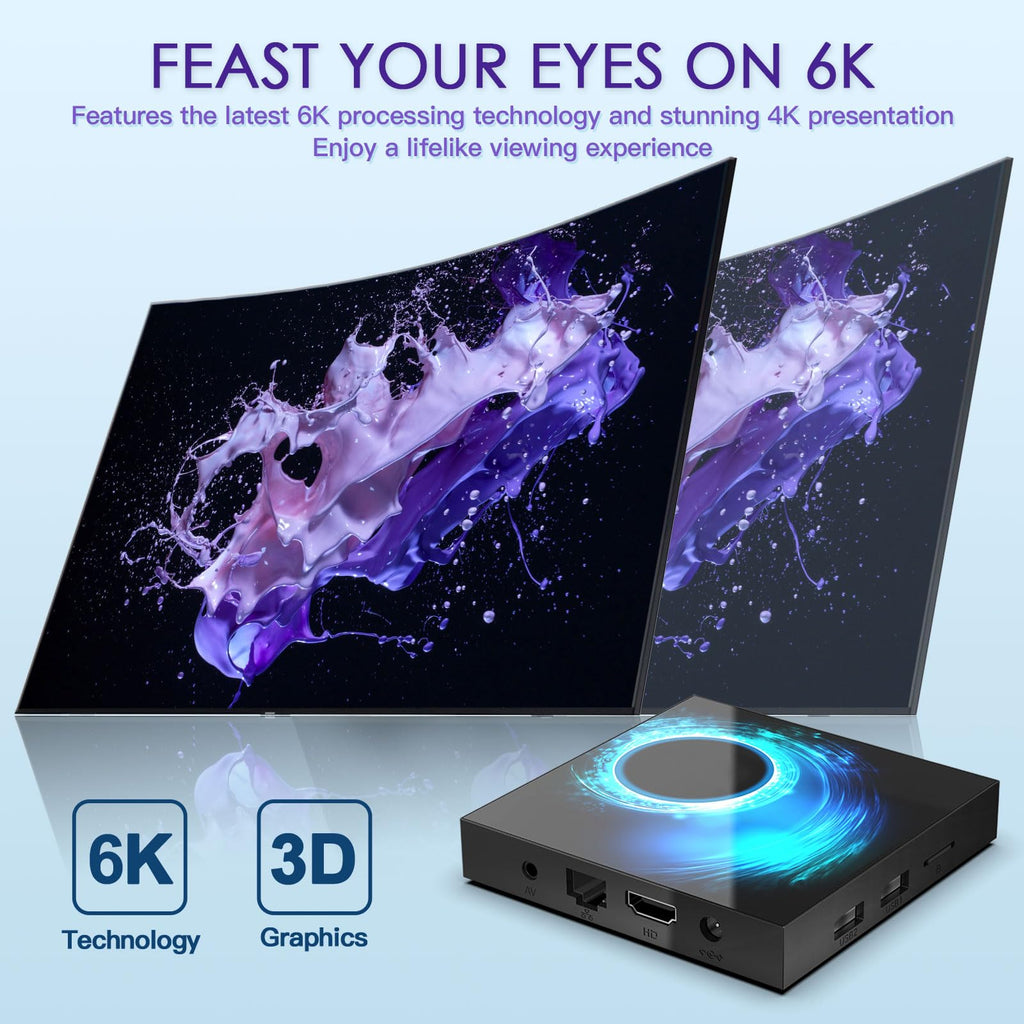 Android TV Box 2025, Android 10.0 TV Box 4GB RAM 32GB