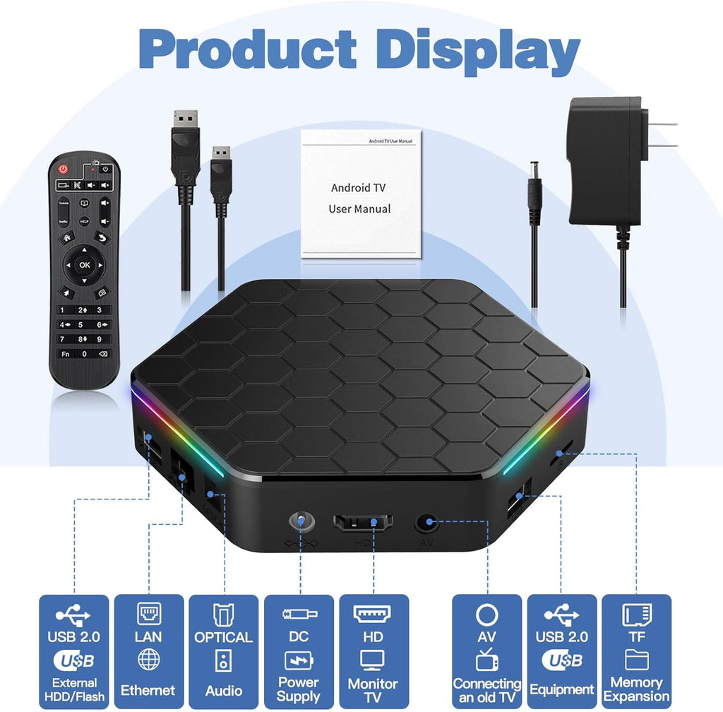 BL Android TV Box 12.0, 6K TV Box 4GB RAM 64GB ROM,