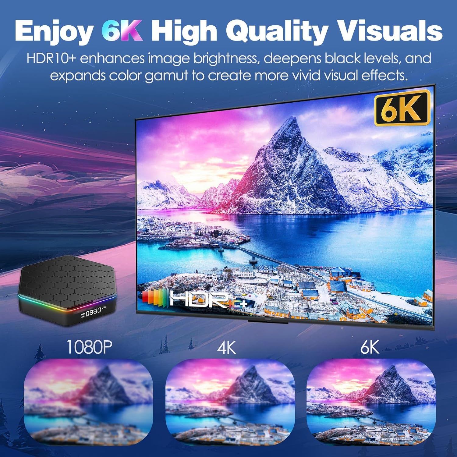 BL Android TV Box 12.0, 6K TV Box 4GB RAM 64GB ROM,